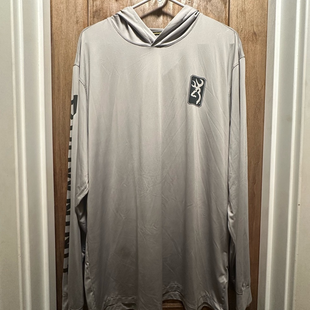 NWOT Men’s Browning Long Sleeve Hooded T-shirt XL Grey